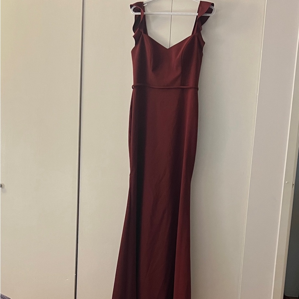Theia Deep Red Maxi Dress